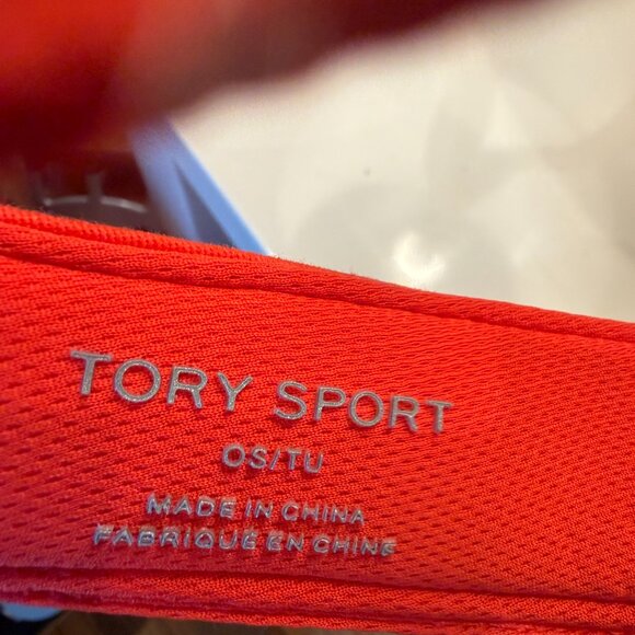 Tory Burch Sport Red Visor Adjustable One Size - Picture 3 of 6